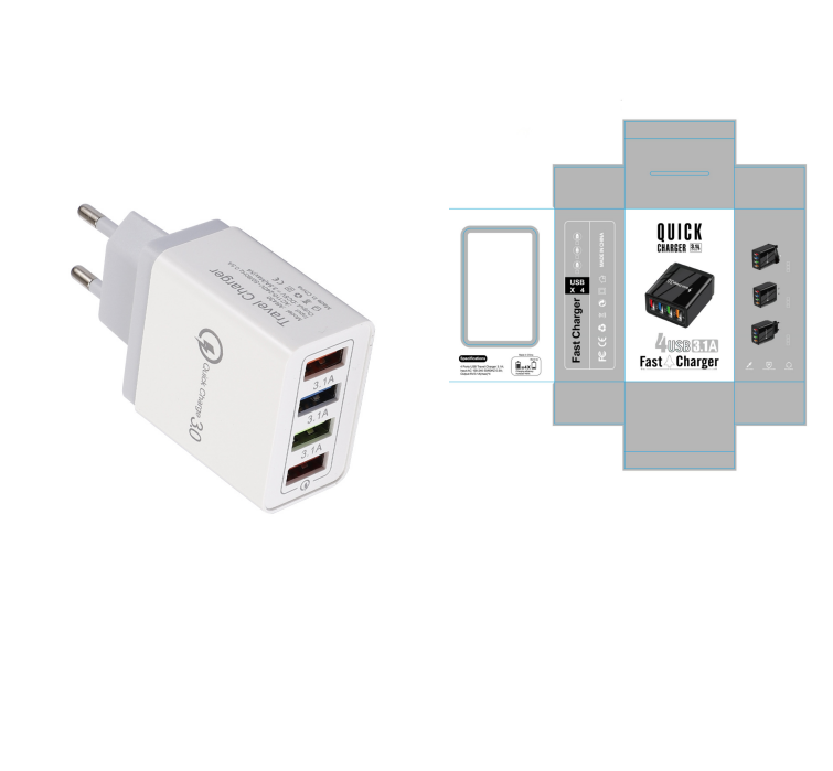 USB Charger Quick Charge 3.0 4 Phone Adapter