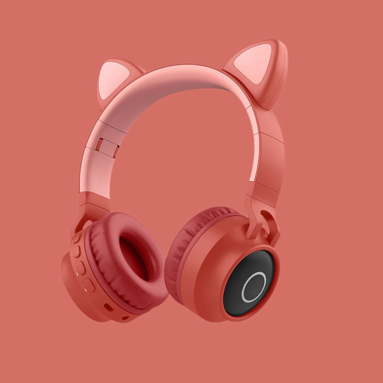 LED Light Cat Ear Headphones Wireless Bluetooth 5.0 Headset Portable Foldable Kids Headphone With Microphone