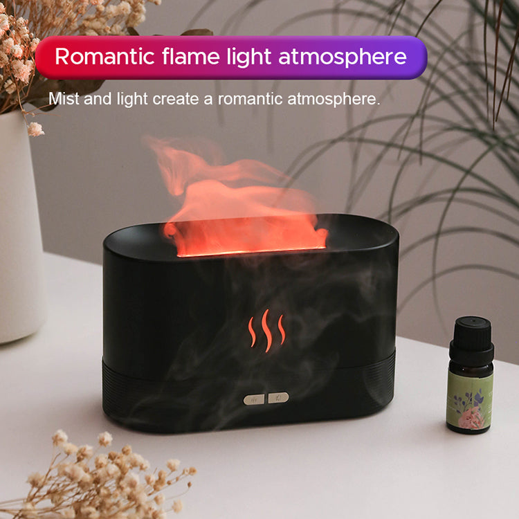 USB Ultrasonic Flame Humidifier Led RGB Colorful Essential Oil Fire Flame Aroma Diffuser