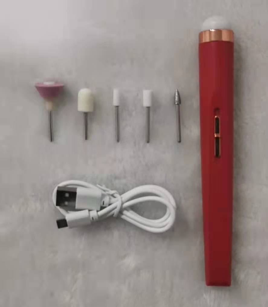 5in1 Manicure Machine Set Electric Nail Drill Polisher Cordless USB Rechargeable With LED Cutters